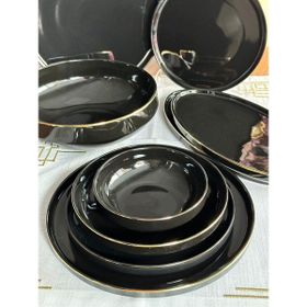 MD Mimoza Dekor 27 Parça 6 Kişilik Siyah Modern Yemek Takımı