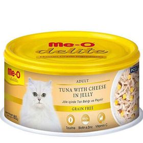 Me-O 12x80 gr Delite Tahılsız Ton ve Peynirli Jelly Kedi Konservesi