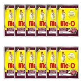 Me-O 12x80 gr Pouch Kuzu Etli ve Dana Etli Kedi Maması