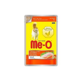 Me-O 12x80 gr Pouch Tavuklu Pirinçli ve Havuçlu Kedi Maması