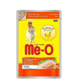 Me-O 12x80 gr Tavuk Pirinç ve Havuçlu Yetişkin Kedi Konservesi