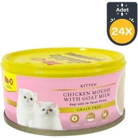 Me-O 24x80 gr Tahılsız Kıyılmış Tavuklu Ve Keçi Sütlü Yavru Kedi Konservesi