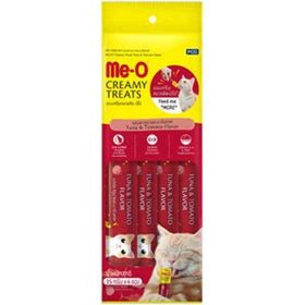 Me-O 4 x 15 gr Creamy Treats Tavuk Karaciğer ve Keçi Sütlü Ek Besin ve Kedi Ödülü