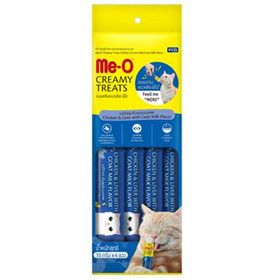 Me-O 4 x 15 gr Creamy Treats Tavuk Karaciğer ve Keçi Sütlü Ek Besin ve Kedi Ödülü