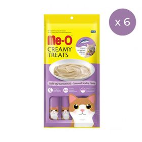 Me-o 4x15 g 6'lı Paket Creamy Treats Ton Balığı Deniz Taraklı Krem Kedi Ödül Maması