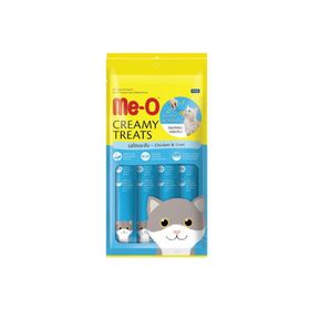Me-O 4x15 gr Creamy Tavuklu ve Ciğerli Sıvı Kedi Ödülü