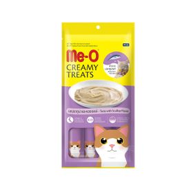 Me-O 4x15 gr Creamy Treats Deniz Tarağı ve Ton Balıklı Sıvı Kedi Ödülü