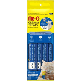 Me-O 4x15 gr Creamy Treats Yetişkin Kediler İçin Tavuk Ciğer İle Keçi Sütlü Tamamlayıcı Mama