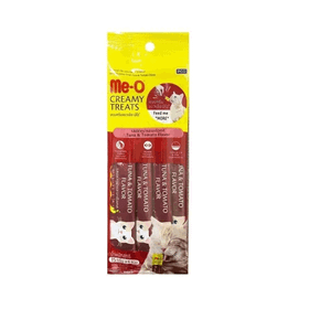 Me-O 4x15 gr Kremalı Ton Balıklı Domatesli Sıvı Kedi Ödülü