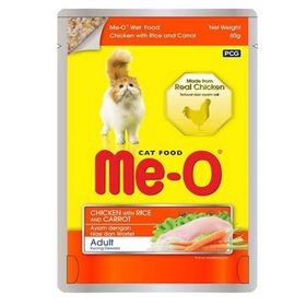 Me-O 4x70 gr Tavuk Pirinç ve Ton Balıklı Yetişkin Kedi Konservesi