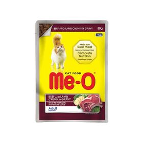 Me-O 6x80 gr Dana ve Kuzu Etli Kedi Pouch Konservesi