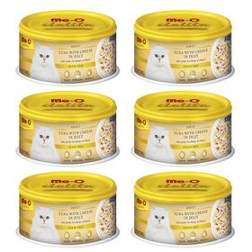 Me-O 6x80 gr Delite Jöle İçinde Ton Balığı ve Peynirli Konserve Kedi Maması