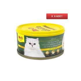 Me-O 6x80 gr Delite Jöle İçinde Ton Balıklı ve Sebzeli Tahılsız Yetişkin Kedi Konservesi