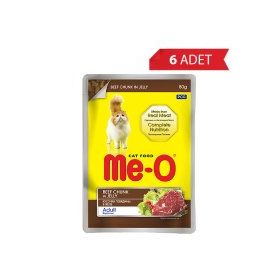 Me-O 6x80 gr Jöle İçinde Dana Etli Kedi Konservesi