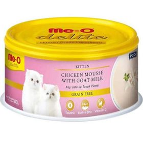 Me-O 80 gr Delite Kitten Tavuk Püresi ve Keçi Sütlü Tahılsız Yavru Kedi Konservesi
