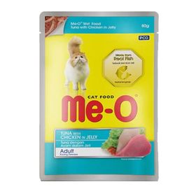 Me-O 80 gr Jöle İçinde Ton Balıklı ve Tavuk Etli Yetişkin Kedi Konservesi