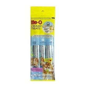 Me-O Creamy Tavuklu Ciğerli ve Keçi Sütlü 15 GR 4 Adet Sıvı Yavru Kedi Ödül Maması