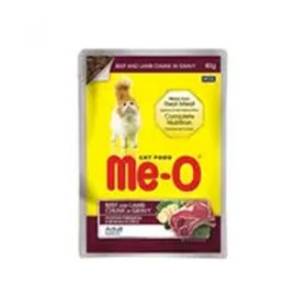 Me-O Dana ve Kuzu Etli Jöleli Pouch Yetişkin 12x80 gr Kedi Yaş Maması