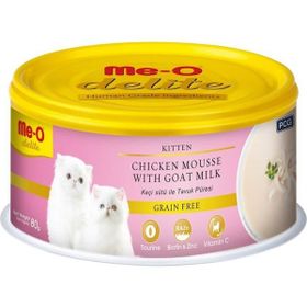 Me-O Delite 80 gr 6 Adet Kitten Tavuk Püresi ve Keçi Sütlü Tahılsız Yavru Kedi Konservesi