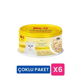 Me-O Delite 80 gr 6 Adet Ton Balıklı ve Peynirli Jelly Tahılsız Kedi Konservesi