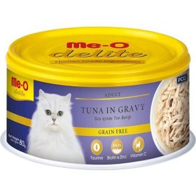 Me-O Delite 80 gr 9 Adet Ton Balıklı ve Soslu Tahılsız Kedi Konservesi