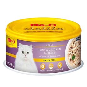 Me-O Jöle İçinde Parça Tavuklu ve Ton Balıklı 12x80 gr Kedi Konserve Maması