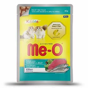 Me-O Jöle İçinde Ton Balıklı Sardalyalı 80 gr Kedi Konserve Maması