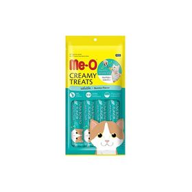 Me-O Kremalı Kurutulmuş Füme Ton Balıklı Tütsülenmiş Balık Lezzeti 4x15 gr Kedi Sıvı Ödül Maması
