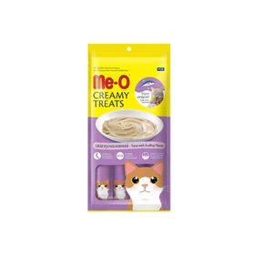 Me-O Kremalı Ton Balık ve Deniz Taraklı Özel 4x15 gr Kedi Sıvı Ödül Maması