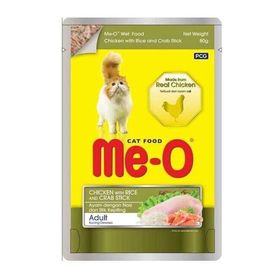 Me-O Pouch Tavuklu Pirinçli ve Yengeçli 80 gr Kedi Yaş Maması
