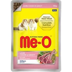 Me-O Sos İçinde Pouch Parça Kuzu Etli 80 gr Yavru Kedi Konservesi