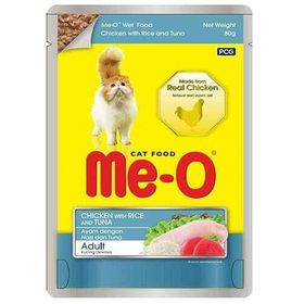 Me-O Tavuk ve Ton Balıklı Soslu ve Parça Etli 80 gr Yaş Kedi Maması