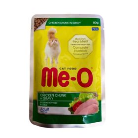 Me-O Yetişkin Tavuklu ve Soslu Yaş 80 gr Kedi Maması