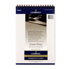 Mead Cambridge A4 70 Yaprak Spiralli Kareli Bloknot