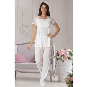 Mecit 1541 Ekru Lohusa Pijama Takımı