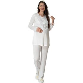 Mecit 5414 Ekru Lohusa Pijama Takımı