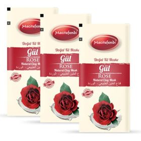 Mecitefendi 3x20 gr Tek Kullanımlık Gül Doğal Kil Maskesi