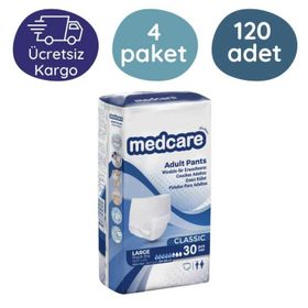 Medcare Classic Emici Külot Yetişkin 5,5 Damla Large Beden 120 Adet Paket Hasta Bezi