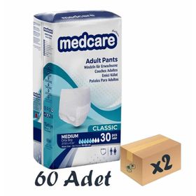 Medcare Classic Emici Külot Yetişkin 5,5 Damla Medium Beden 2x30 Adet Paket Hasta Bezi