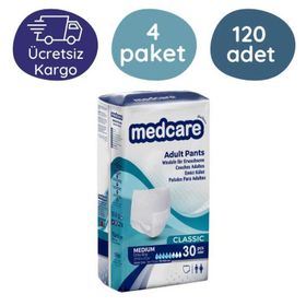 Medcare Classic Emici Külot Yetişkin 5,5 Damla Medium Beden 4x30 Adet Paket Hasta Bezi