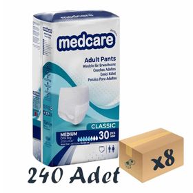 Medcare Classic Emici Külot Yetişkin 5,5 Damla Medium Beden 8x30 Adet Paket Hasta Bezi
