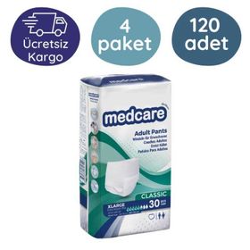 Medcare Classic Emici Külot Yetişkin 5,5 Damla Xlarge Beden 4x30 Adet Paket Hasta Bezi