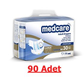 Medcare Premium 90 Adet Belbantlı Büyük Boy Large Hasta Bezi