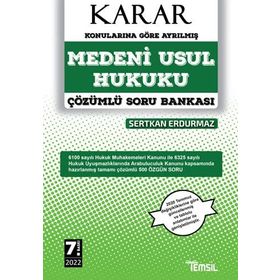 Medeni Usul Hukuku Çözümlü Soru Bankası: Konularına Göre Ayrılmış