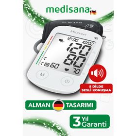 Medisana Geniş Ekran Türkçe Arapça İngilizce Almanca Rusça Konuşan Kol Tipi Dijital Tansiyon Aleti