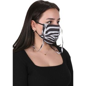Meditex Gümüş İyonlu Boyundan Askılı Yıkanabilir Zebra Desenli Maske