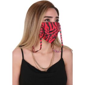 Meditex Gümüş İyonlu Boyundan Askılı Yıkanabilir Zebra Desenli Maske