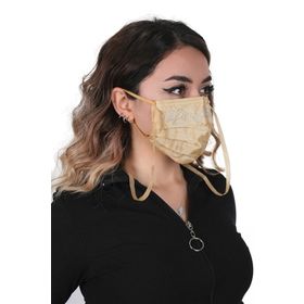 Meditex T-5 Gümüş İyonlu Boyundan Askılı Yıkanabilir Taşlı Maske