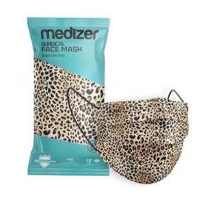 Medizer 3 Katlı Meltblown Kumaş 10'lu 40 Kutu Burun Telli Leopar Desenli Full Ultrasonik Cerrahi Ağız Maskesi