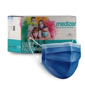 Medizer 3 Katlı Meltblown Kumaş 10x50'li Burun Telli Lacivert Full Ultrasonik Cerrahi Ağız Maskesi